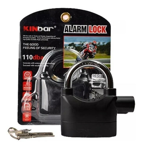 Candado Con Alarma Seguridad 110 Db Moto Portones Con Llaves 1