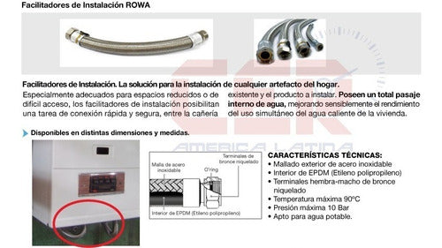 Rowa High-Pressure Flexible Connector 3/4 Inch 1 X 80cm 1