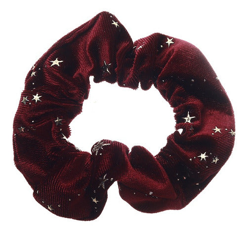 Wholesale Pack of 12 Lucy and Sky Scrunchies for Straight Hair with Star Designs 4