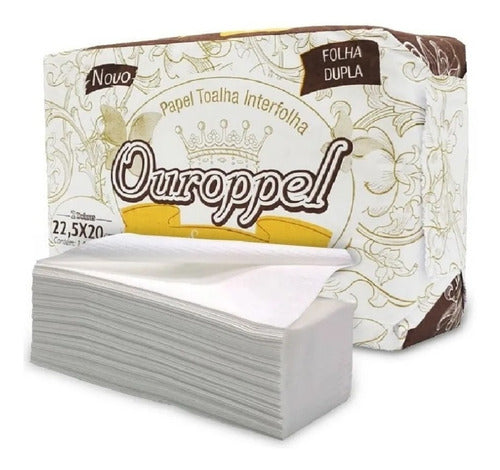 2.000unid Papel Toalha Interf Folha Dupla Ouroppel Promoção 0