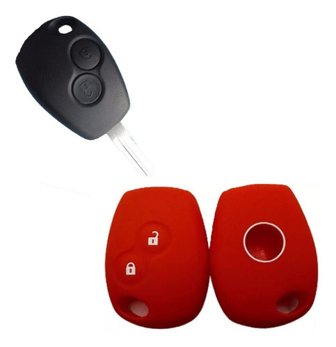 NL Cubre Volante + Funda Llave Silicona Renault Sandero - Rojo 4