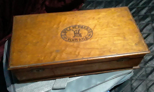 Caja De Habanos De Lujo De Madera Lopez Hermanos Cubana 0