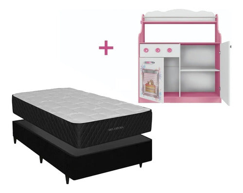 Compramas Combo Infantil Cama Carruaje + Cómoda Armario Dormitorio 0