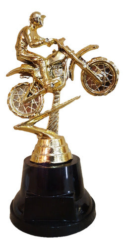 Trofeo Plástico Moto Motocross Base Alta - Souvenir 0