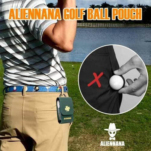 Premium Leather Golf Ball Bag with Divot Tool and Tees 3