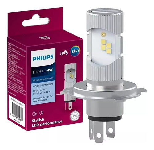 Philips H4 LED HS1 +130% Motorcycle Lamp White 12V 0