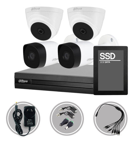 Dahua CCTV Security Kit - 4CH DVR HD + 4 720p Cameras + Solid State Drive 15