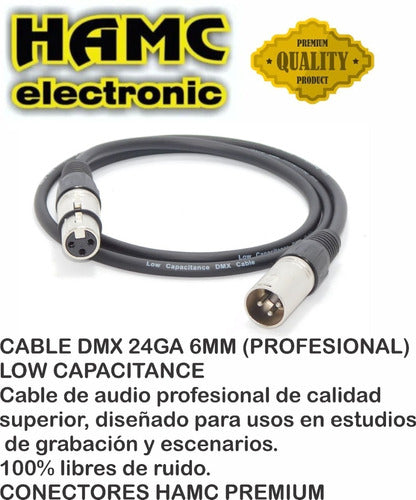 Premium Balanced XLR to Canon DMX Cable 1.5m by HAMC 2