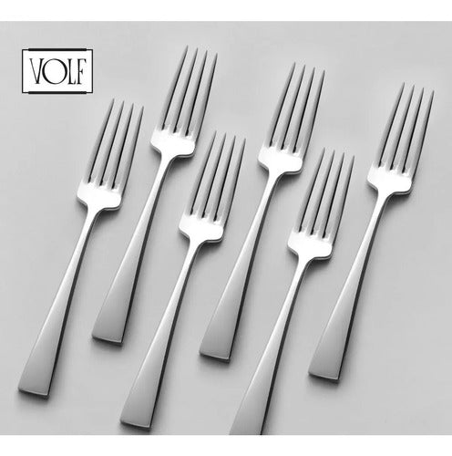 Set of 6 Vecchio Line Stainless Steel Table Forks by Volf - Excellent Design G 2