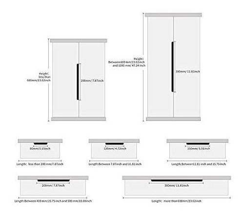 Tiradores Para Mueble Negro Mate 80mm Moderno  Pack 5u. 5