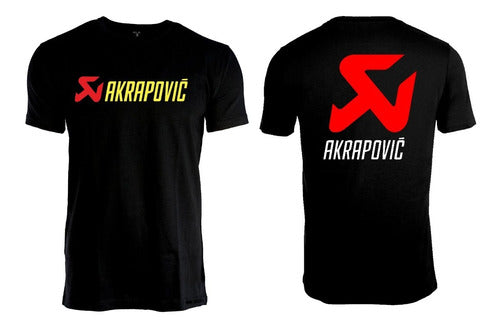 Akrapovic Racing T-Shirt for Motorcycles - Front/Back 100% Cotton 0