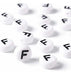 Ph Pandahall White Round Beads with Black Letter F x 100u 7mm 0