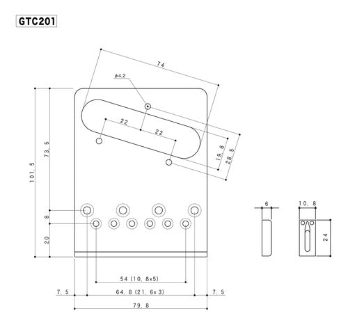 Ponte Fixa De Guitarra Gotoh Gtc201 Cromado Telecaster 1