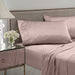 Seduction Satin Solid Queen Sheet Set, Rose Gold 2