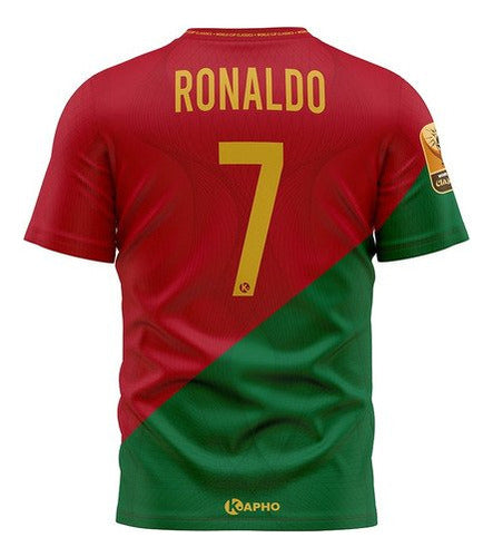 Kapho Portugal Home World Cup 7 Ronaldo Kids Soccer Jersey 1