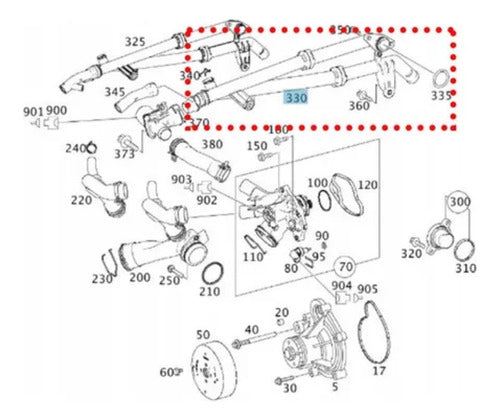 Tubo Cano De Agua Mercedes C180 A2712001552 A2712001152 4