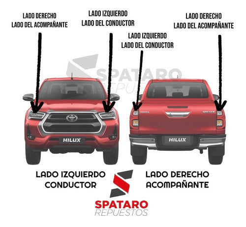 Carcaza Espejo Hilux Izquierda 2016-2022 Cromada Original 1