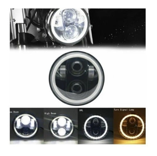 Faro Led Optica  7 Pulgadas Universal Ideal Harley Davidson 3