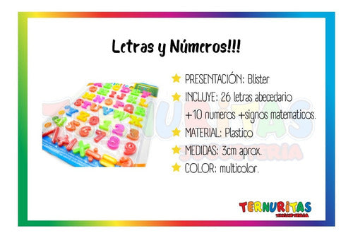 Ternuritas Letras Y Numeros Plasticas Colores Aprender Decorativo Pc 1