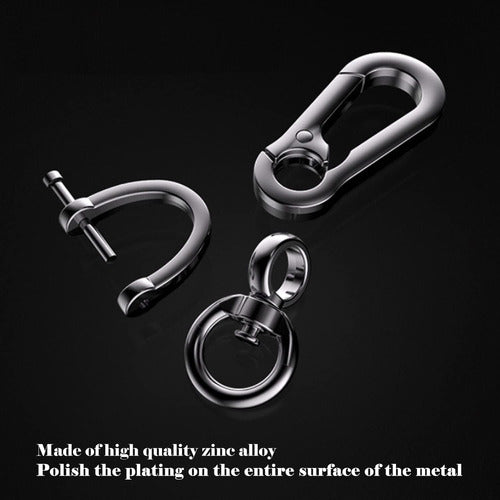 TANDRIVE 2 High-Quality Shiny Black Metal Keychains 3