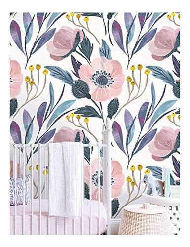 Haokhome 93019 Floral Peel And Stick Wallpaper Estante Autoa 0