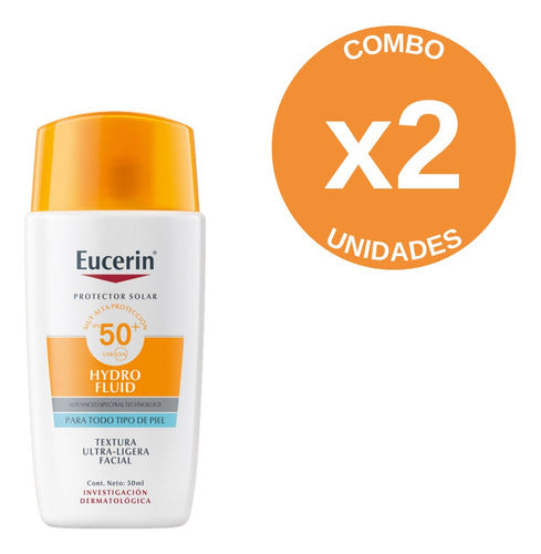 Eucerin Hydro Fluid Sunscreen Spf 50 Combo X2 50 Ml 1