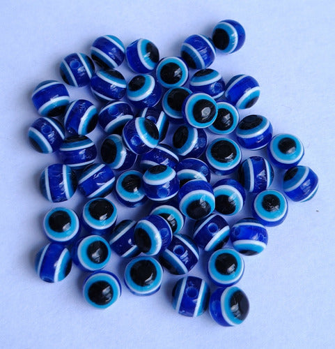 Turkish Evil Eye Beads 6mm Round Pass-Through x 20 Units 1