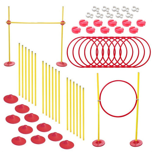 GYM_MAN Adjustable and Collapsible Hurdles and Interchangeable Rings Kit - 50 Pieces 0