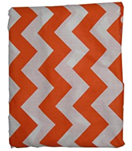 Baby Doll Bedding Chevron Fitted Cuna/Toddler Bed Sheet, Orange 0