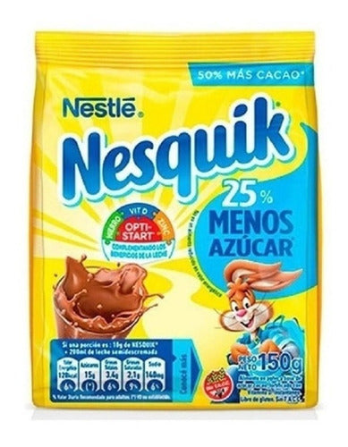 Nesquik Cocoa Less Sugar 150g x 8 Units 0
