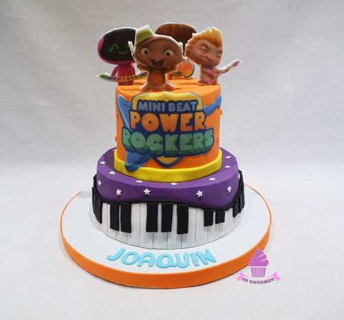 Torta Tematica Mini Beat Power Rockers 30 Personas - 2 Pisos 0