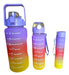 Set of 3 Motivational Sports Water Bottles with Time Tracker 0