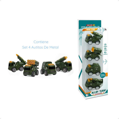 Set of 4 Military Metal Vehicles Toy Cars 2