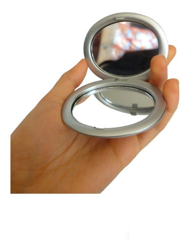 MAS Double Oval Purse Mirror with Magnification 3