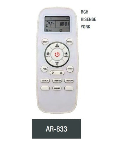 Hisense York Remote Control Air Conditioner Model AR833 1