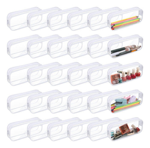 Sepamoon 30 Transparent Pouches for Pencils, Transparent Case 0