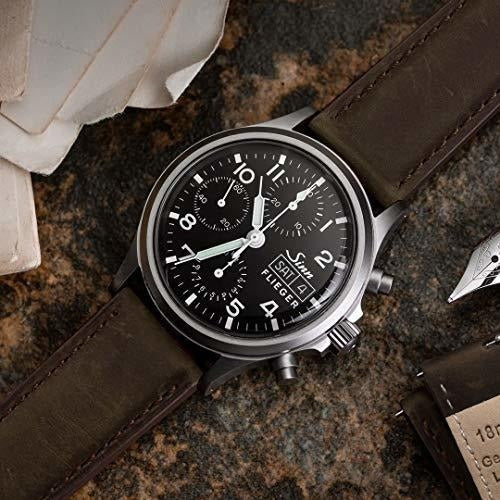 Ritche Genuine Leather Brown Black Analog Watch Strap 21mm 1