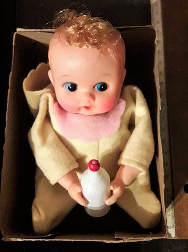 Muñeca Bebe Gatea Cuerda Mybaby Masudaya C/caja Vintage 50s 0