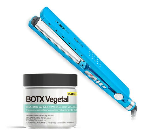 Mega Profissional Plancha Mega Blue Titan + Botox Capilar Brazilian 0