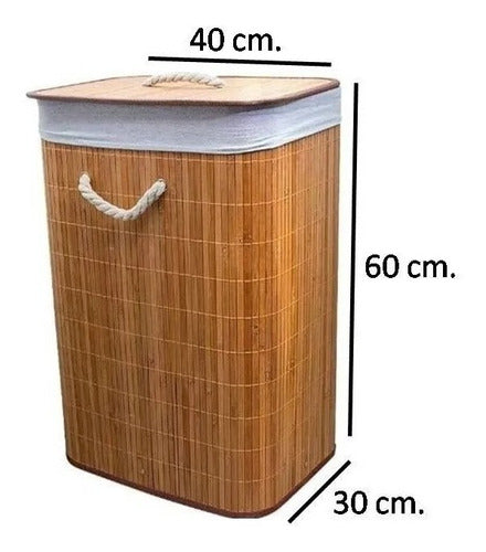 Large Bamboo Laundry Basket with Lid 7