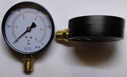 Manómetro Gasista Gv Clase 1,6% De 100 Mm 1 Bar Rosca 1/2 2