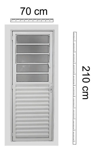 Porta De Alumínio Basculante 210x70cm Abertura Lado Direito 3