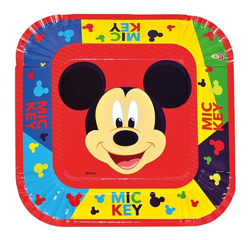 Otero Mickey Mouse Plates X 10 Units - Birthday Party Characters Printed 0