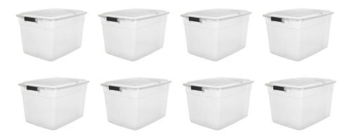 8 Stackable Organizing Boxes 34L Colombraro Plastic Containers 12