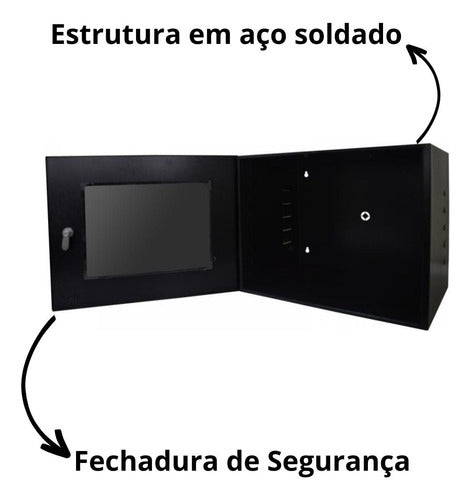 Mini Rack Parede Servidor 8u Padrão 19 E Bandeja 250mm 1