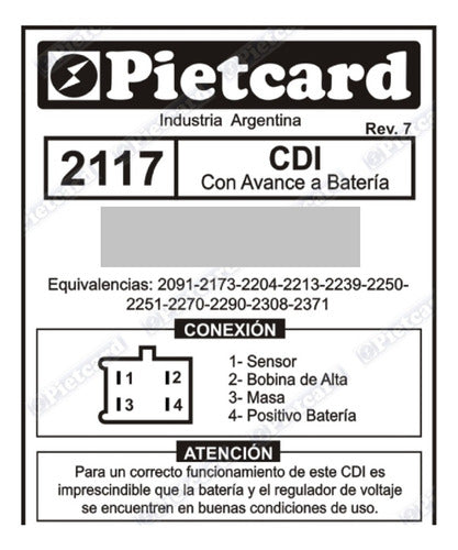 Cdi 12v Bateria Avance Zanella Motomel 110cc Varias Pietcard 1