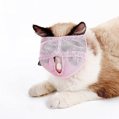 Zoopolr Breathable Mesh Cat Muzzle to Prevent Biting 3