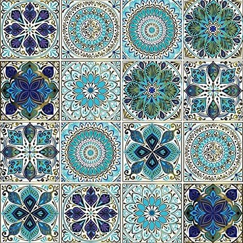 GZsenwo Vinilos Decorativos 16u, (15x15cm) Mix Mosaicos Mandala 0