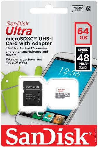 Memoria Micro Sd 64 Giga Con Adaptador Para Sd 2