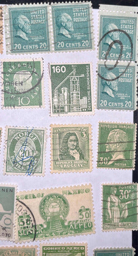 Sello Correo Antiguo Verde 78 Estampillas Buenas D Colección 6